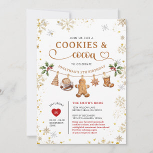 Invitation Gâteaux de l'hiver & Biscuits de Noël Anniversaire