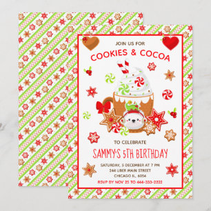 Invitation Gâteaux de Noël et Anniversaire Vert Cocoa