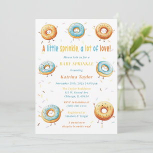 Invitation Gâteaux Donuts Éditable Bébé Garçon Sprinkle
