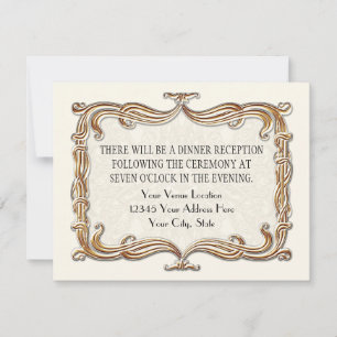 Invitation Gatsby Art Déco Nouveau dentelle Faux Gold Tulip