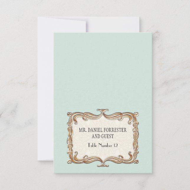Invitation Gatsby Art Déco Nouveau Dentelle Faux Or Tulipe (Devant)