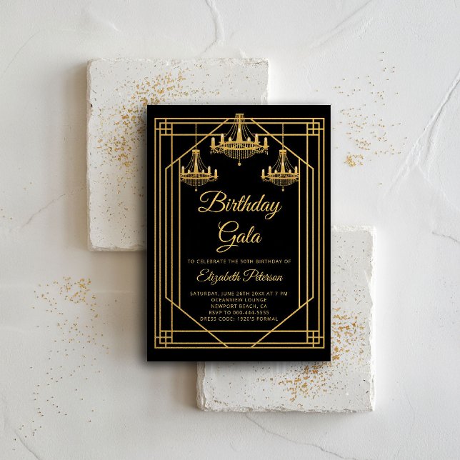 Invitation Gatsby Art Déco Roaring 20s Chandeliers Anniversai (gatsby party invitation roaring 1920 twenties prohibition deco nouveau chandeliers business event)