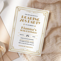Gatsby Roaring 20s Art déco Anniversaire Or blanc