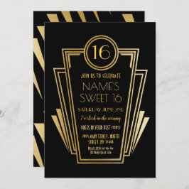 Invitation Gatsby Sweet 16 Anniversaire Art Déco années 1920