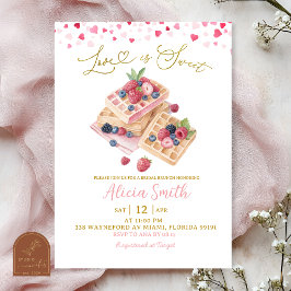 Invitation Gaufre rose douce pour la Saint-Valentin Déjeuner