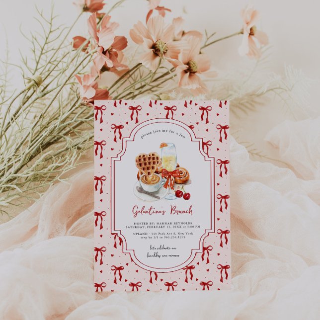 Invitation gaufres et mimosas | Brunch de la Saint-Galentin (Créateur téléchargé)