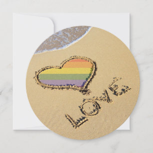Invitation Gay Rainbow Amour Coeur Dans Le Sable