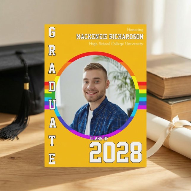 Invitation Gay Student Pride Rainbow Graduation Announcement  (Créateur téléchargé)