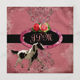 Invitation GC Éclectiquement Vintage Cheval Damas Fade Red