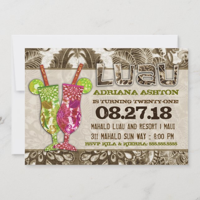 Invitation GC Hawaiian Cocktails Sandy Brown (Devant)