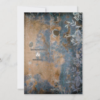 Invitation GC| Lusciquement rustique avec fleur| Métallique d