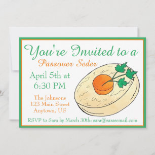 Invitation Gefilte Fish Dîner Juif Shabbat Pâque Sever