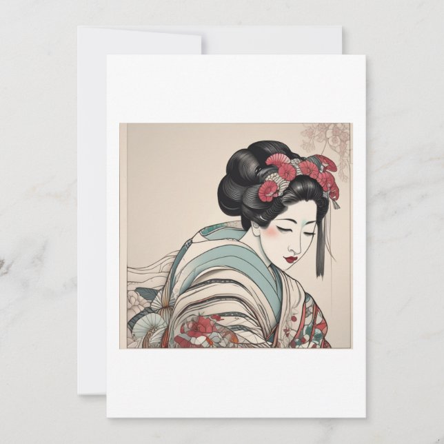 Invitation geisha illustration (Devant)