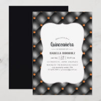 Gem noir et orange Faux cuir Quinceañera