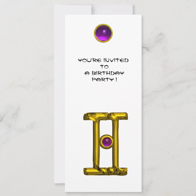 Invitation GEMINI ALEXANDRITE, améthyste jaune vif blanc (Devant)