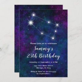 Invitation Gemini Zodiac Constellation fête d'anniversaire