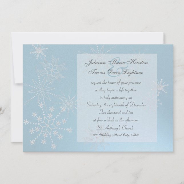 Invitation Gems Flocon de Neige / Mariage (Devant)