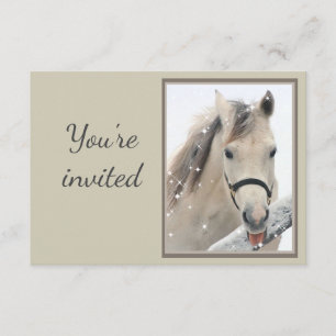 Invitation générale personnalisée Cheval Gris avec