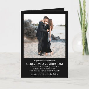 Invitation Genevieve Black Photo Mariage moderne