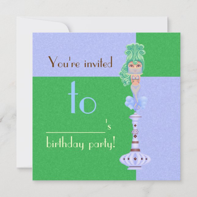 Invitation Génie sur une bouteille (Devant)