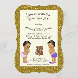 Invitation Genre de fille ou garçon révéler, ours, parties sc