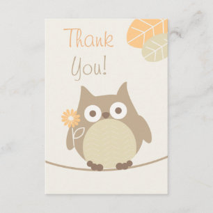 Invitation Genre neutre de l'Merci du hibou Baby shower
