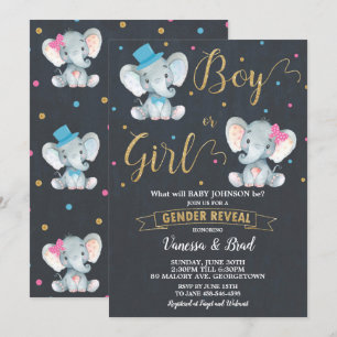 Invitation Genre Reveal Elephant Baby Genre Reveal Party