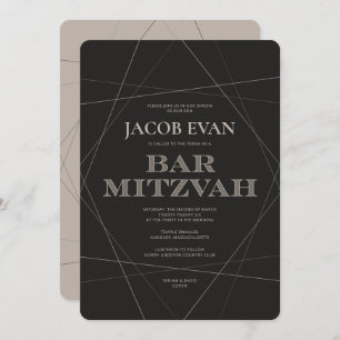Invitation Geo Modern Silver Bar Mitzvah