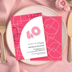 Invitation Géo rose moderne frais