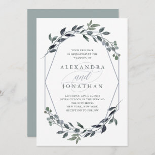 Invitation Geo verdoyant  Mariage d'argent