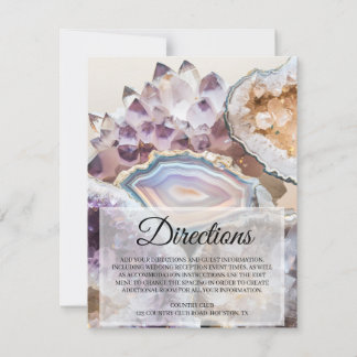 Invitation Geode Crystal Wedding Directions Insert Card