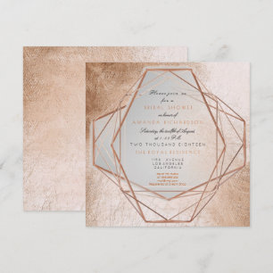 Invitation Géométrie Cooper Fête des mariées Lignes métalliqu