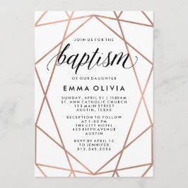 Invitation Géométrie moderne sur Baptême blanc