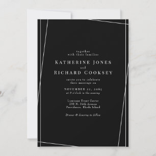 Invitation Géométrique B/W contemporaine Aucun parent Mariage