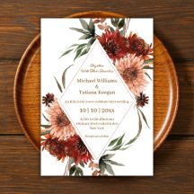 Géométrique Diamant Terre Cuite Automne Floral Mar