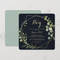 Géométrique Gold Blue Green C'est un Baby shower g