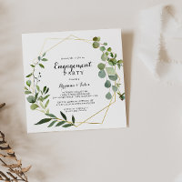 Géométrique Gold Tropical Green Engagement Party