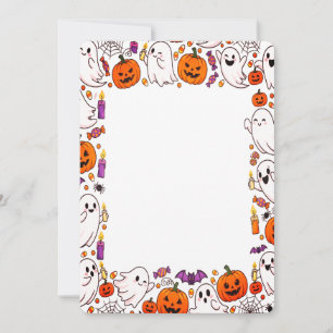Invitation Ghost Candy Halloween mignonne à Éffrayant doux tr