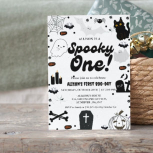 Invitation Ghost Halloween Éffrayant un premier anniversaire