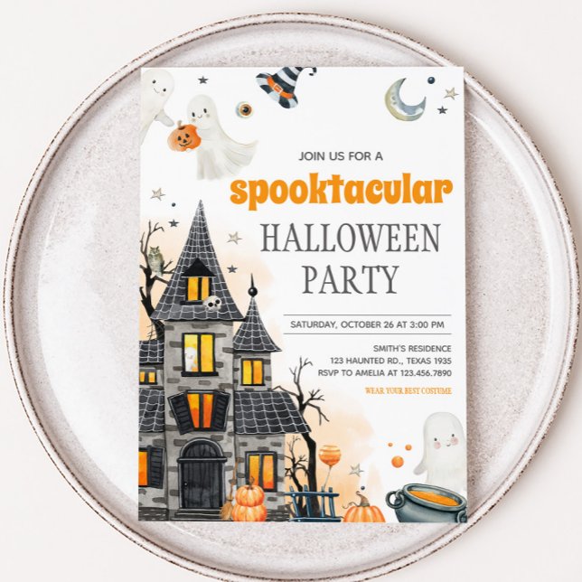 Invitation Ghost Spooktacular Halloween Parti (Spooktacular Ghost Halloween Party Invitation)