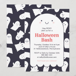 Invitation Ghosts adorable Halloween Bash Personnalisé