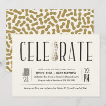 Gilded Célébrer L'Invitation Baby shower Arachide