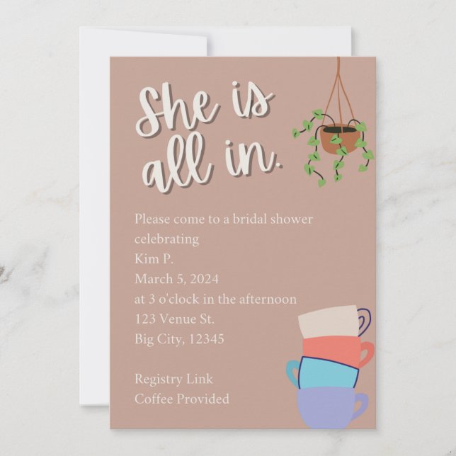 Invitation gilmore filles café nuptiale douche (Devant)