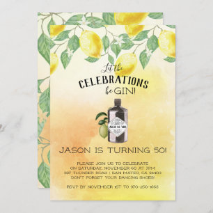Invitation Gin Theme Anniversaire