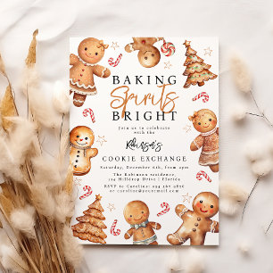 Invitation Gingerbread Baking Spirits Bright Noël