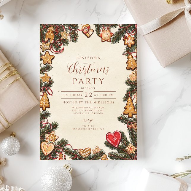 Invitation Gingerbread Cookie Christmas (Créateur téléchargé)