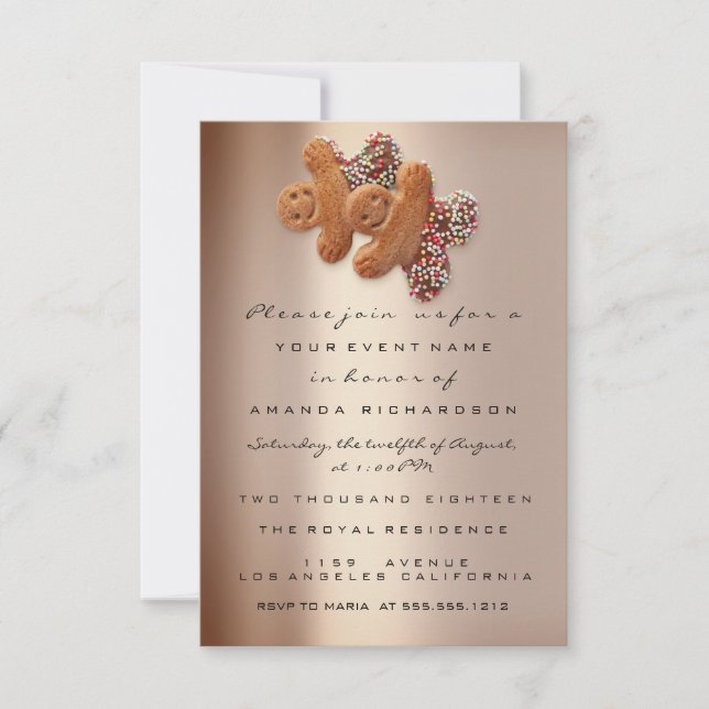 Invitation Gingerbread Drips Rose Gold  Veille de Noël (Devant)