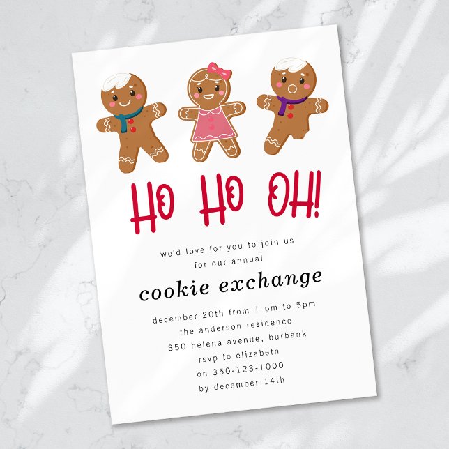 Invitation Gingerbread Holiday Christmas Cookie Exchange (Créateur téléchargé)