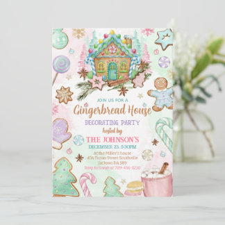 Invitation Gingerbread House Christmas Party