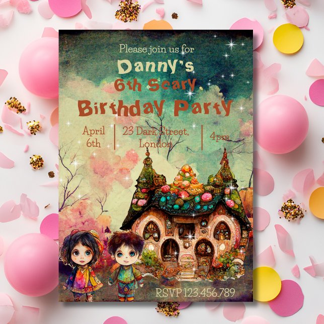 Invitation Gingerbread Maison anniversaire effrayant (Créateur téléchargé)